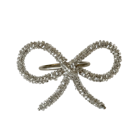 Glass Beaded Bow Napkin Ring