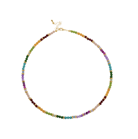 Multi Coloured Glass Beaded Necklace