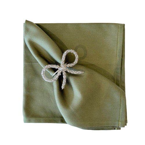 Glass Beaded Bow Napkin Ring