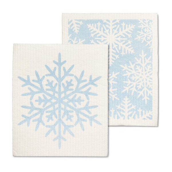Glitter Snowflake Swedish Dishcloths s/2