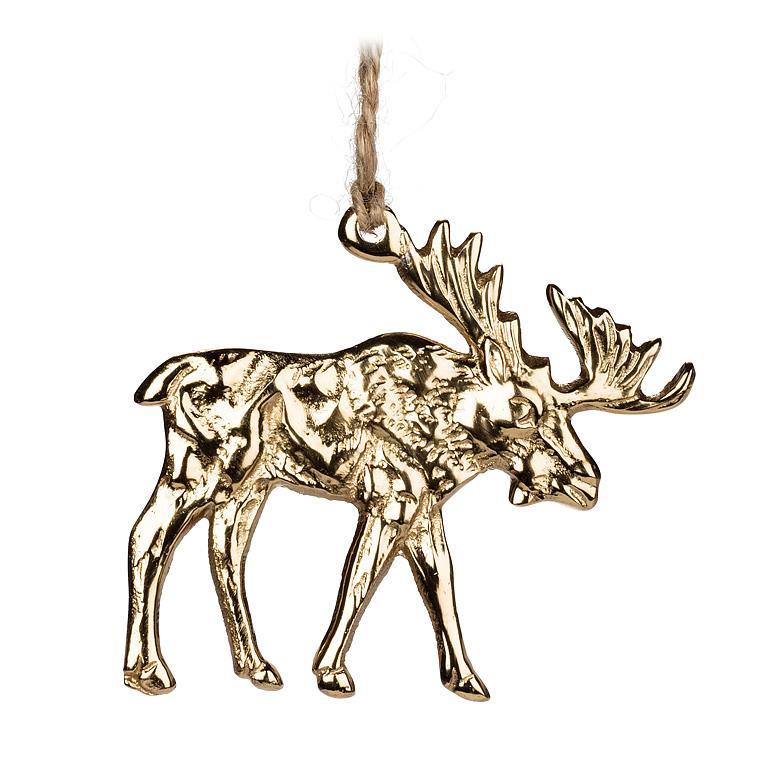 Gold Flat Moose Ornament