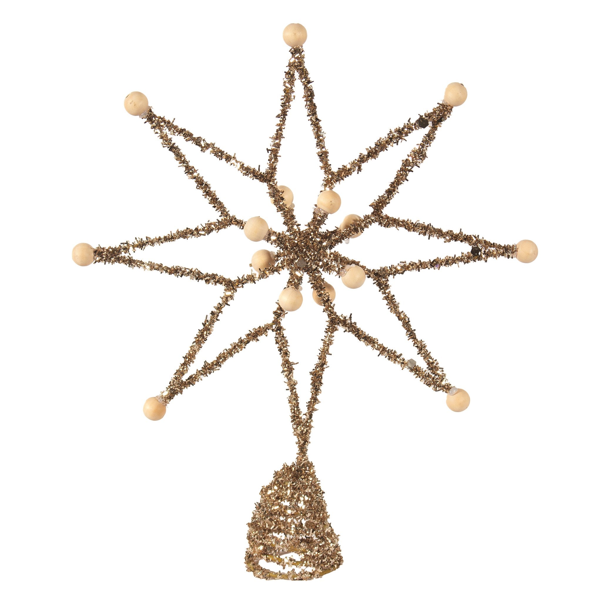 Gold Tinsel Star Tree Topper
