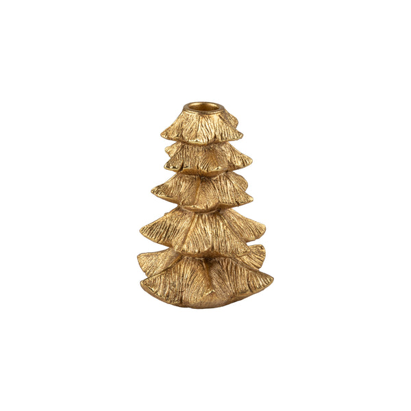 Gold Painted Resin Tree Taper Holder