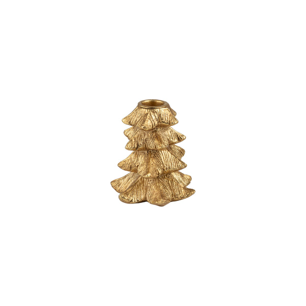Gold Painted Resin Tree Taper Holder