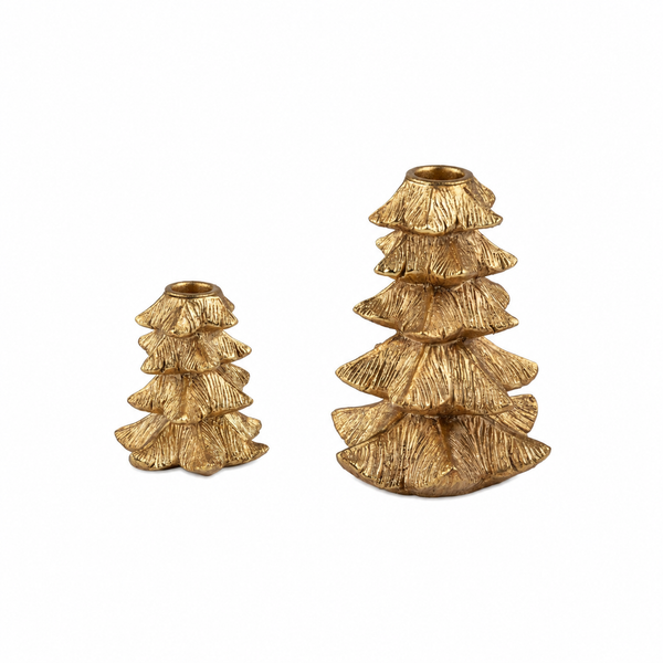 Gold Painted Resin Tree Taper Holder