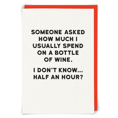 Bottle Of Wine Card