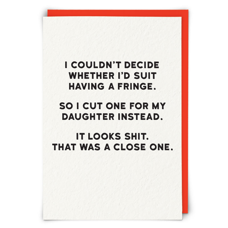 I Couldn't Decide Whether I'd Suit Card