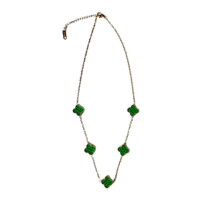 Green & Gold Clover Necklace