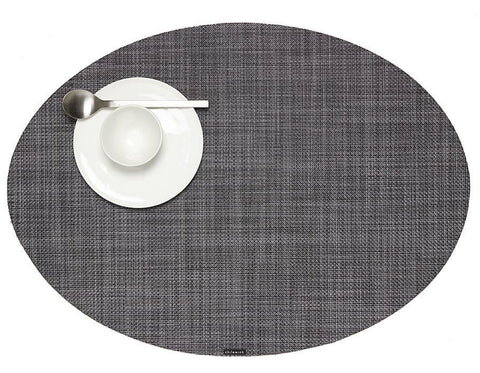 Chilewich Oval Mini Basketweave Placemat - Cool Grey