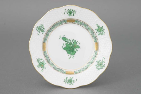 Vintage Herend Chinese Bouquet Apponyi Green Bread & Butter Plate
