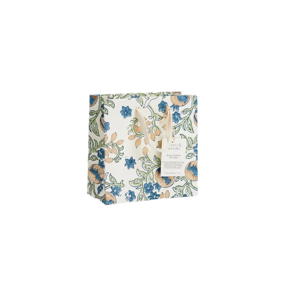 Hand Block Printed Gift Bags - Pomegranate Indigo