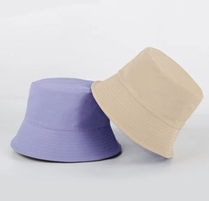 Reversible Bucket Hat - Purple & Beige