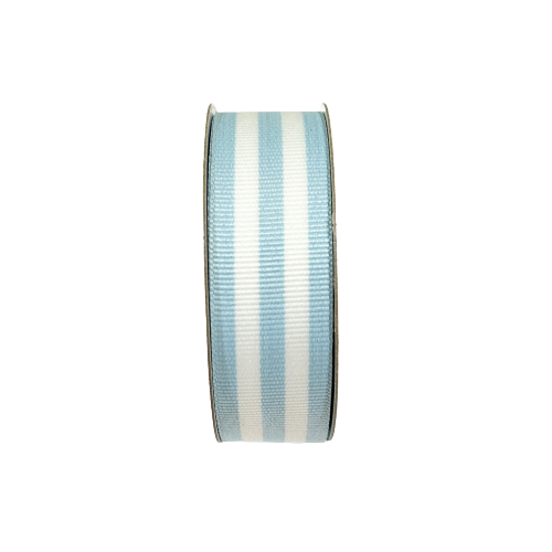 Light Blue & White Stripe Grosgrain Ribbon