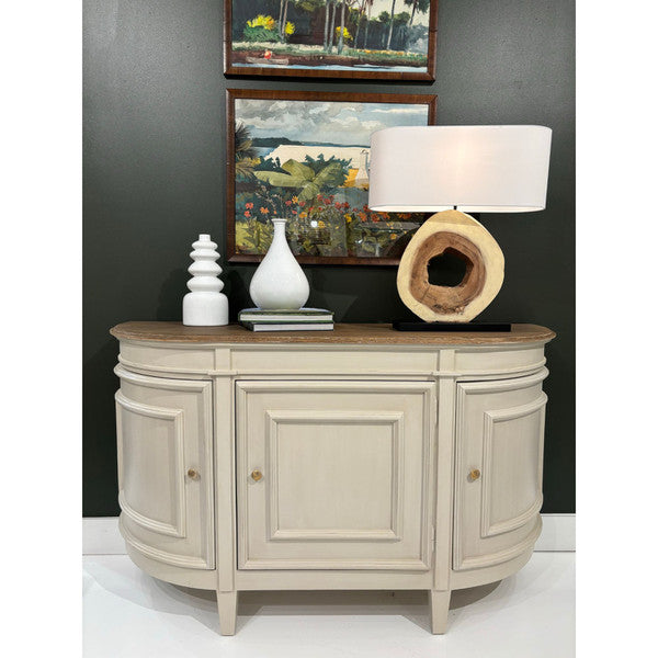 Bow Front White Sideboard