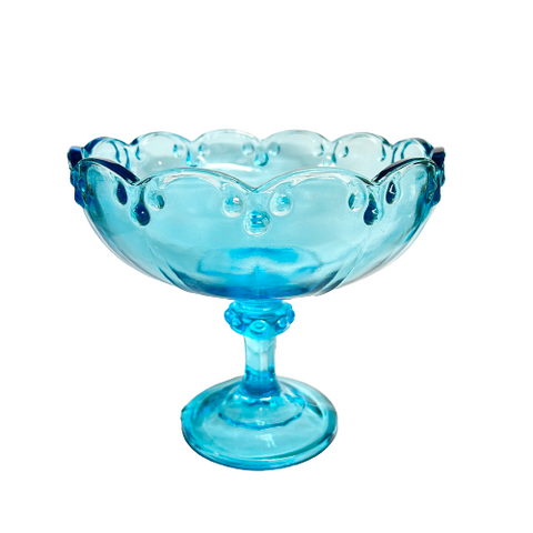 Vintage Bright Blue Compote