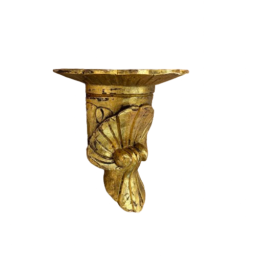Vintage Painted Gold Wooden Shelf