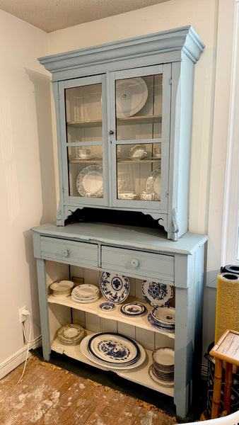 Vintage 2 Piece Blue Hutch