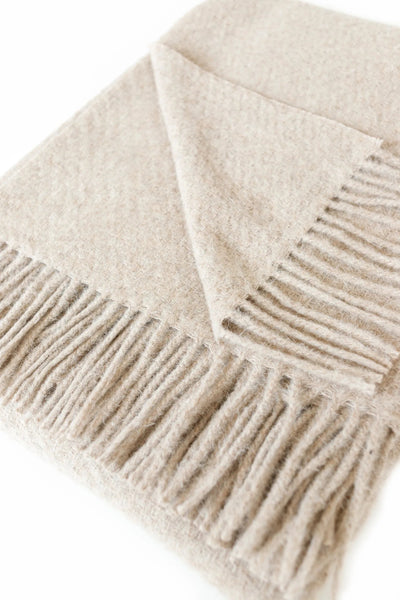 Cork Alpaca/Wool Throw Oatmeal