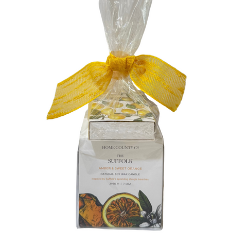 Amber and Sweet Orange Candle & Matches Gift Set