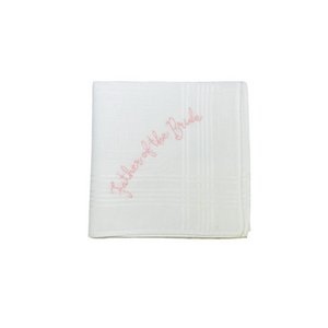 Father Of The Bride Hankie w/ Pink Embroidery