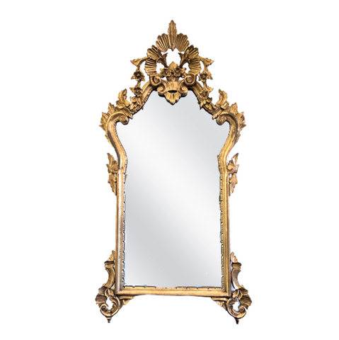 Vintage Italian Early 19th Century Baroque Giltwood Mirror