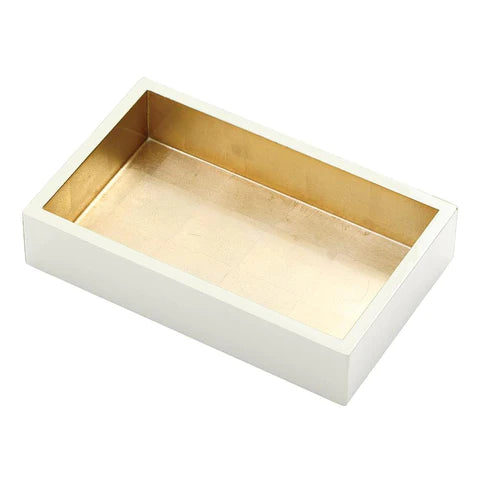 Ivory w/ Gold Lacquer Guest Towel Napkin Holder