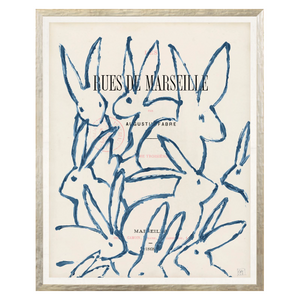 Large Parisienne Page Bunny Print - Silver Frame