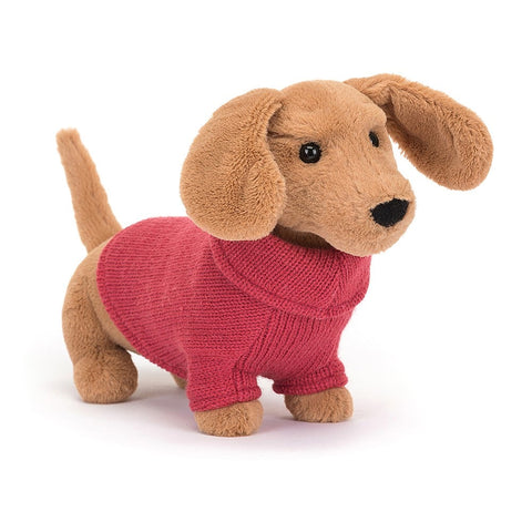 Jellycat Sweater Sausage Pink Dog