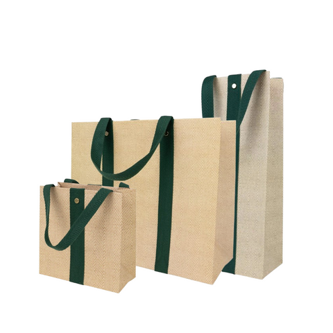 Jute & Twill Natural/Hunter Gift Bags