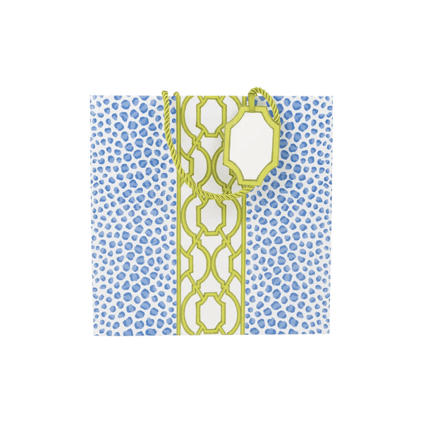 Knots And Spots Blue & Green Square Gift Bag