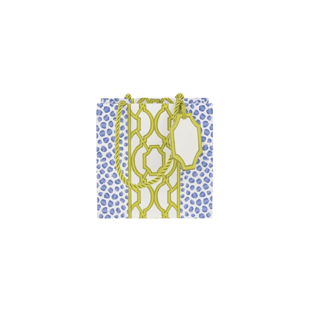 Knots And Spots Blue & Green Square Gift Bag