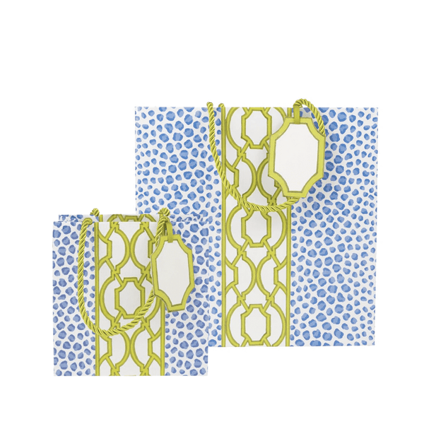 Knots And Spots Blue & Green Square Gift Bag