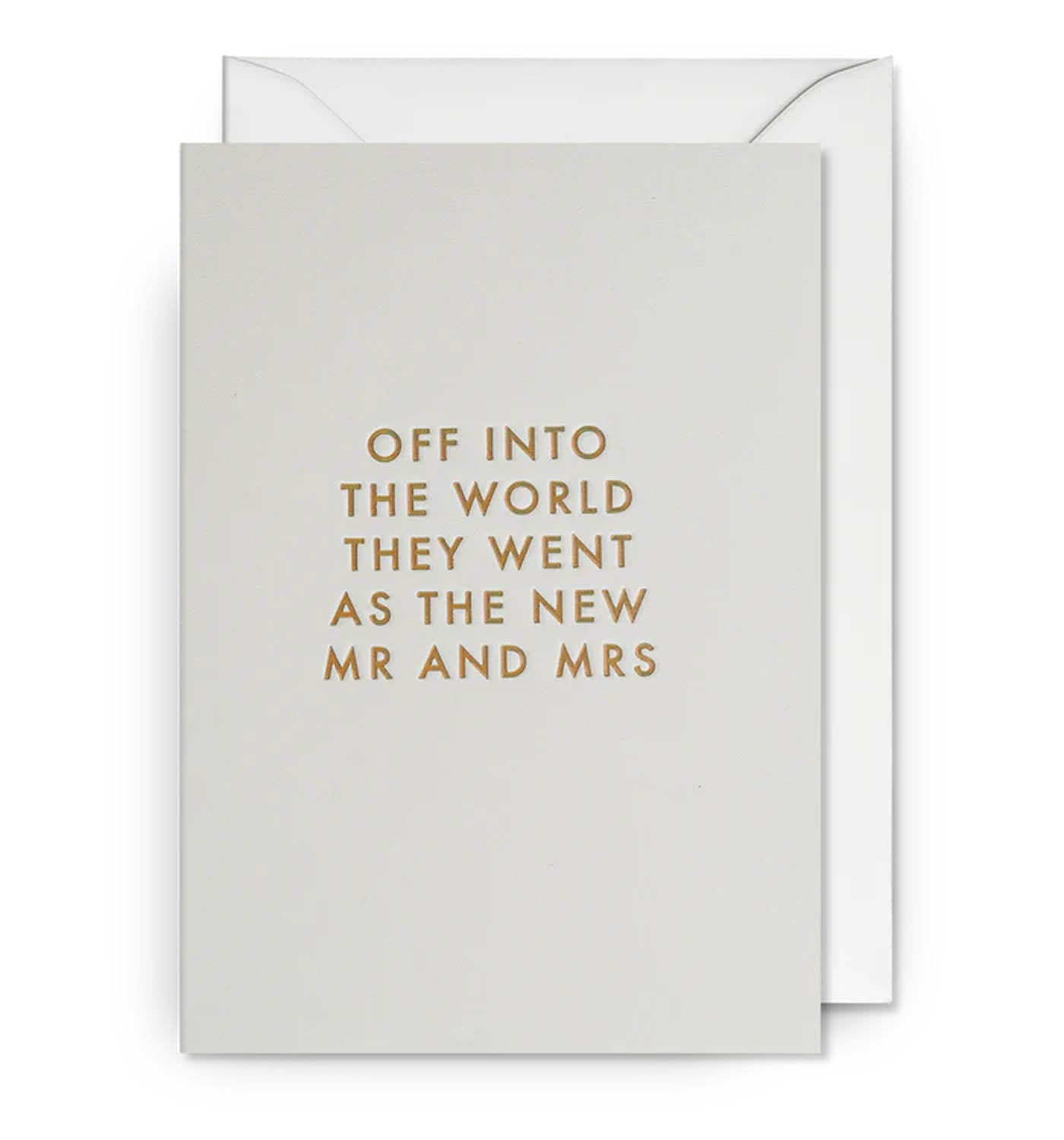 Off Into The World They Went As The New Mr And Mrs Card