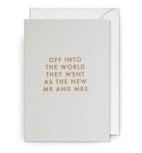 Off Into The World They Went As The New Mr And Mrs Card