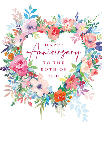 Floral Heart Anniversary Card