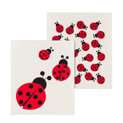 Ladybug Swedish Dishcloths Set of 2