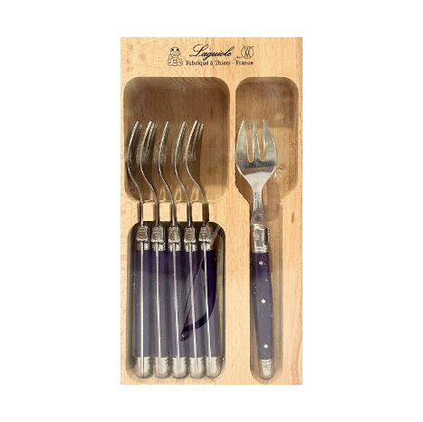 Laguiole French Cake Forks - Purple