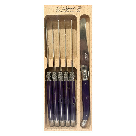 Laguiole French Dinner Knives - Purple