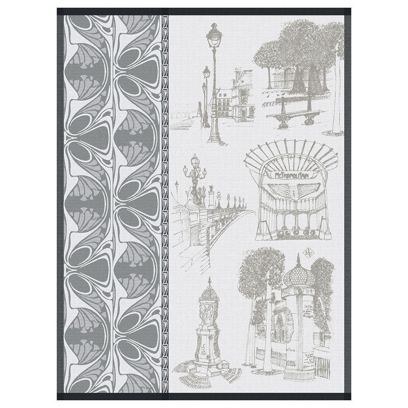 Le Jacquard Français Tea Towel - Carnet De Paris Bitume