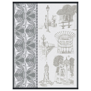 Le Jacquard Français Tea Towel - Carnet De Paris Bitume