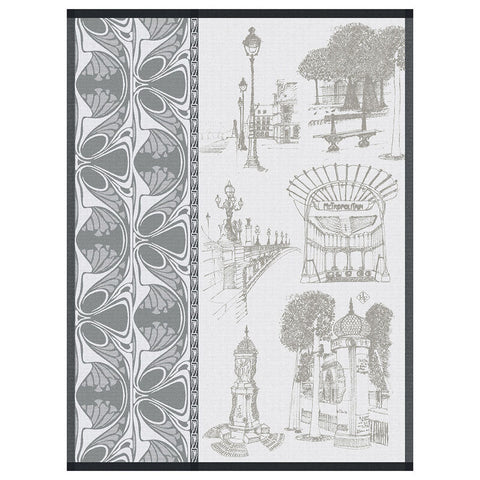 Le Jacquard Français Tea Towel - Carnet De Paris Bitume