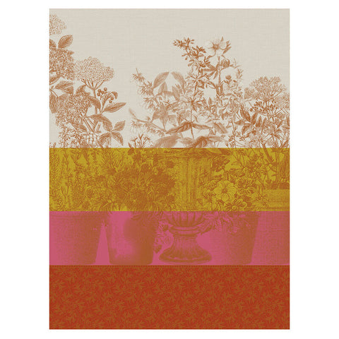 Le Jacquard Français Tea Towel - Floraison Rayé Pink