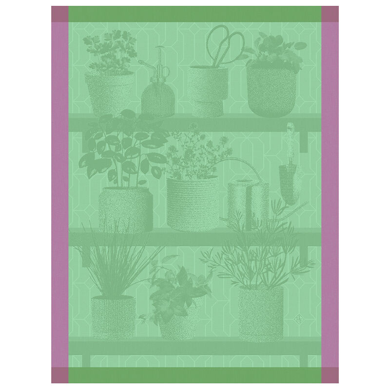 Le Jacquard Français Tea Towel - Herbes Fraîches Green