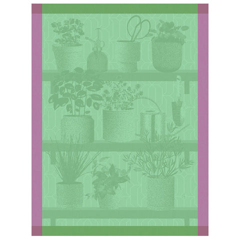 Le Jacquard Français Tea Towel - Herbes Fraîches Green