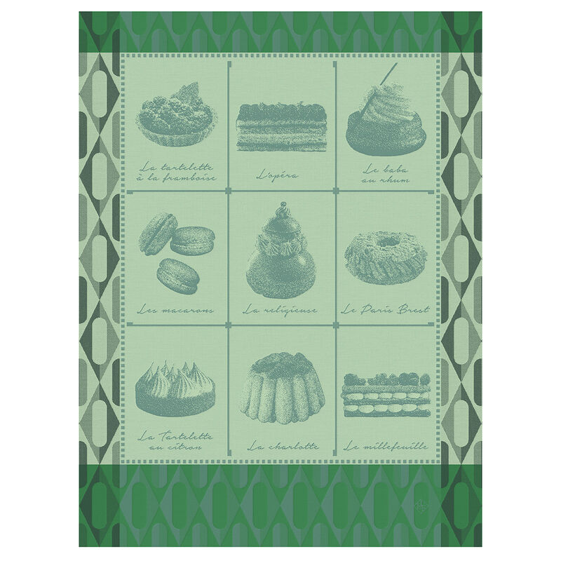 Le Jacquard Français Tea Towel - Patisserie Francais - Green