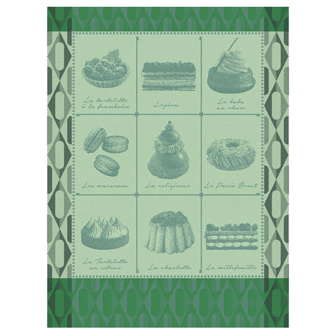 Le Jacquard Français Tea Towel - Patisserie Francais - Green