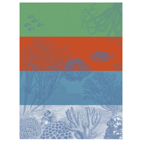 Le Jacquard Français Tea Towel - Sous L’Ocean Red
