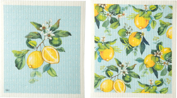 Lemon Wreath Mint Dishcloths