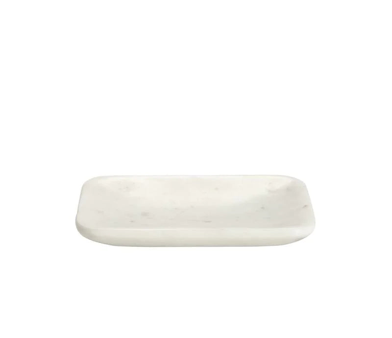 White Marble Rounded Edge Soap Dish