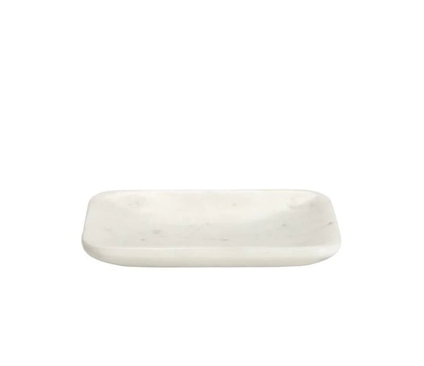 White Marble Rounded Edge Soap Dish